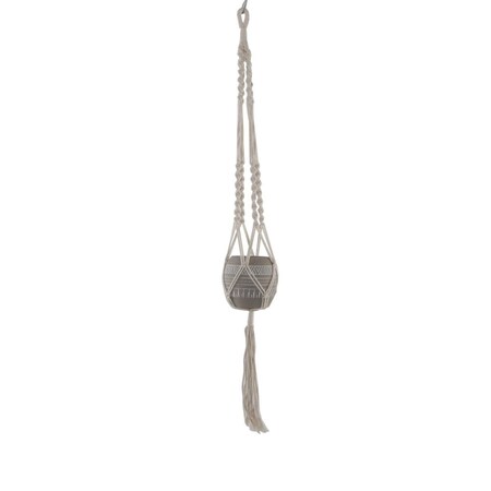 Conservatorio 41' H hanging macrame with Aztec Ceramic Pot, Grey CO2966033